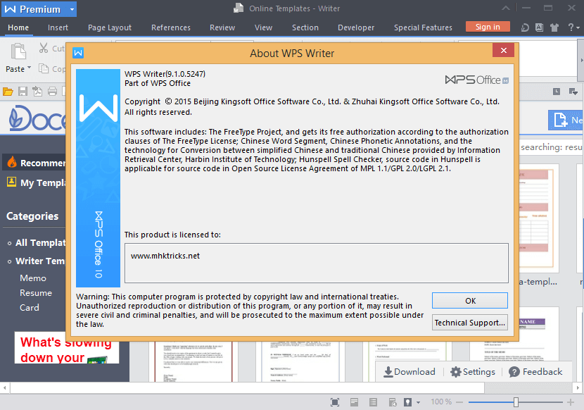 WPS Office Premium 11.2.0.11191 Crack Free Download 2022
